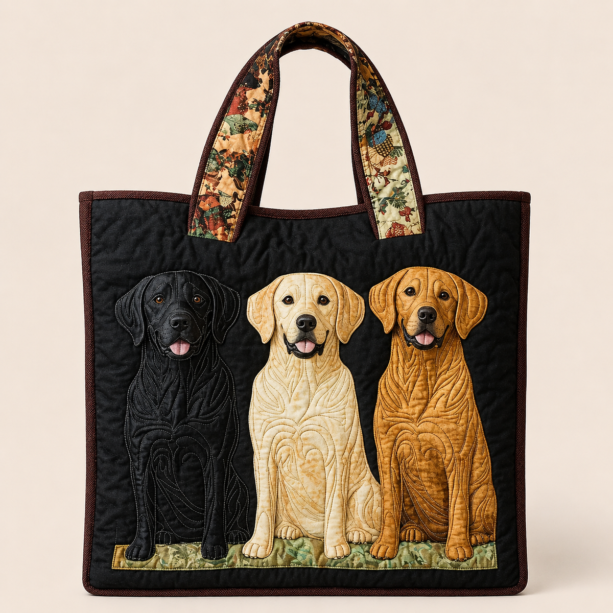 Trois Labradors | Sac matelassé