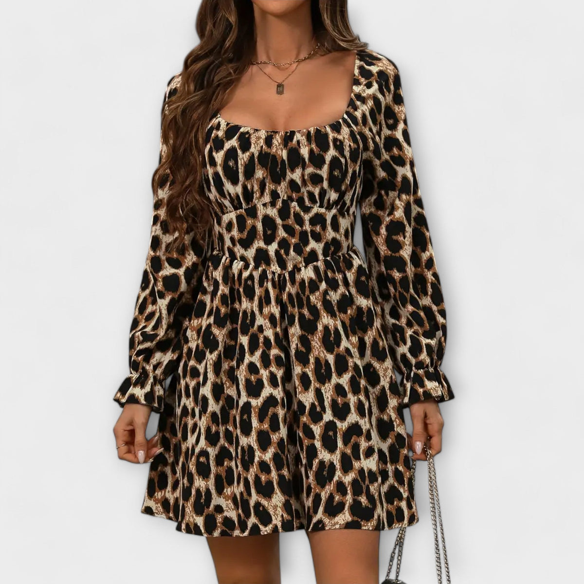 Robe Charmante à Imprimé Léopard
