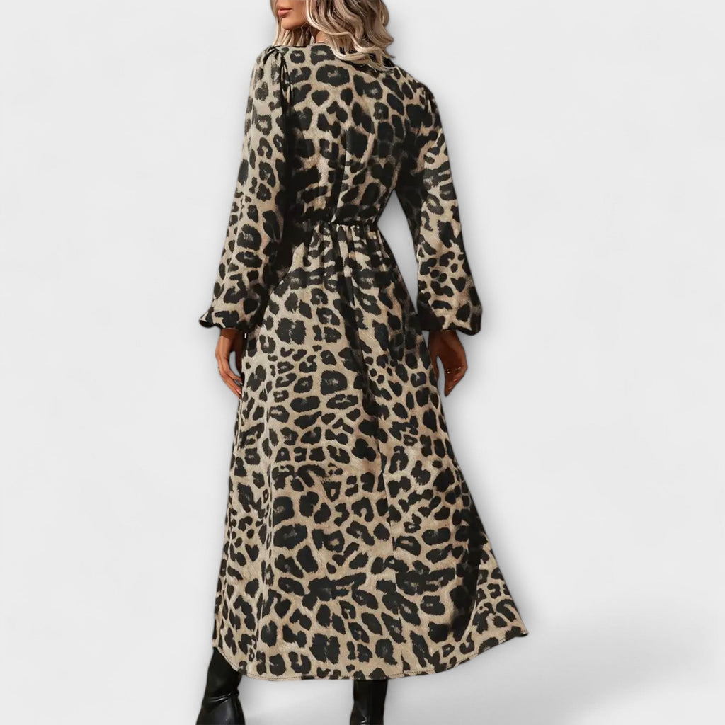 Natalie - Robe Longue à Motif Léopard