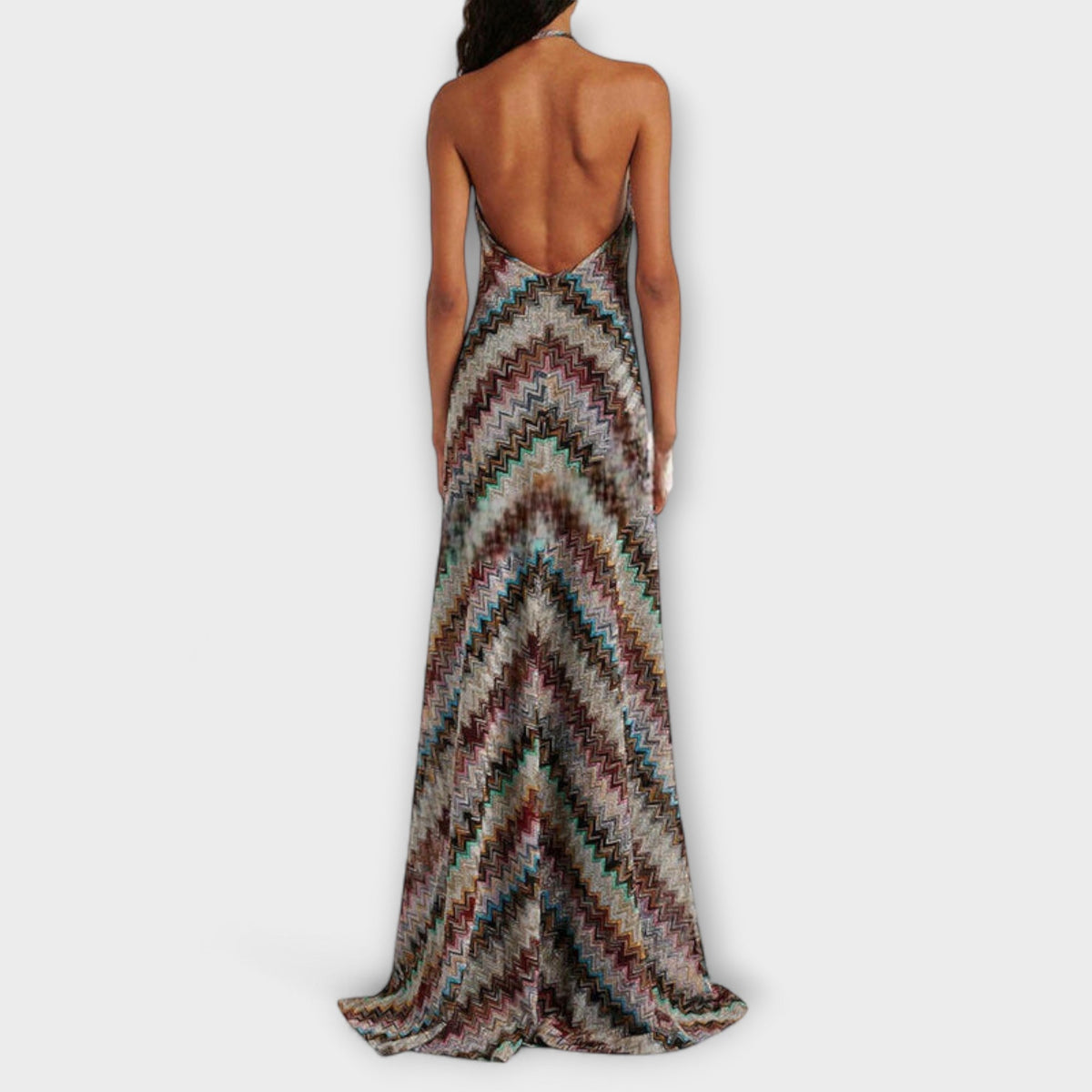 Reese - Robe Tricotée à Motif Chevrons Coloré