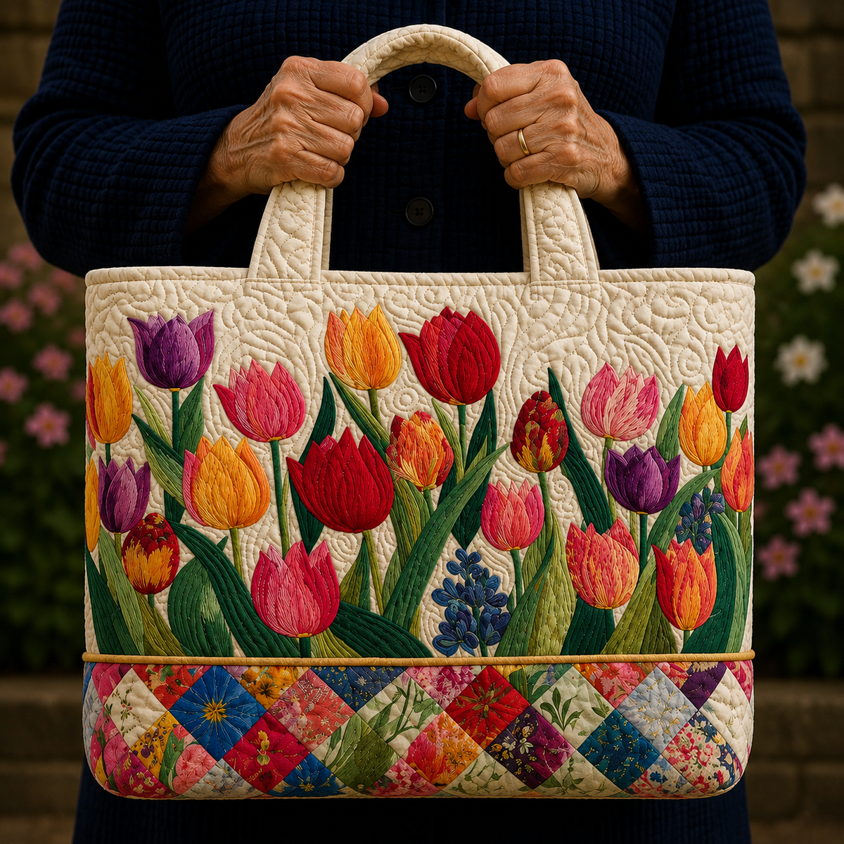 Jardin de Tulipes | Sac matelassé