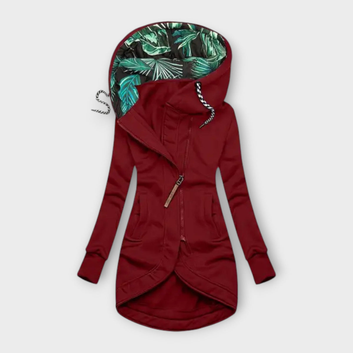 Nora - Veste Élégante Vert Olive à Imprimé