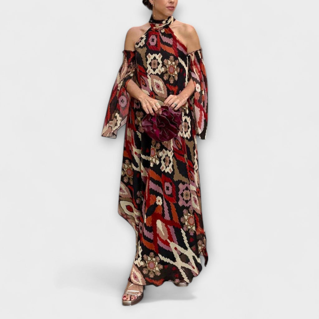 Monroe - Robe Longue Bohème Colorée à Motif Ethnique