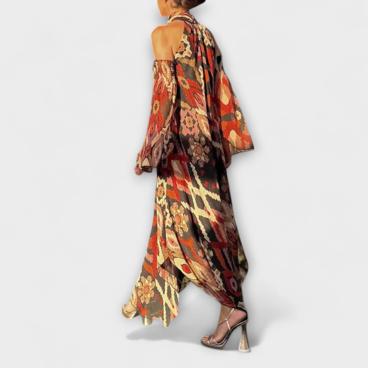 Monroe - Robe Longue Bohème Colorée à Motif Ethnique