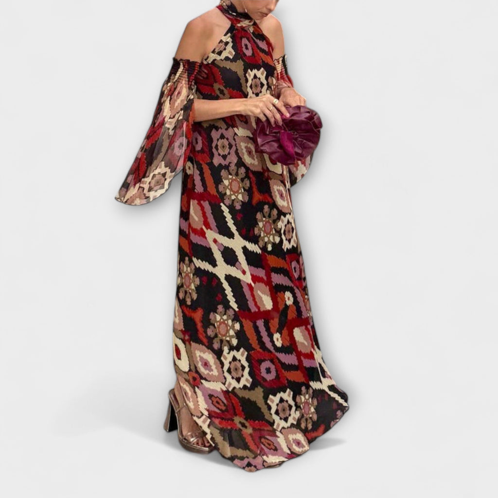 Monroe - Robe Longue Bohème Colorée à Motif Ethnique