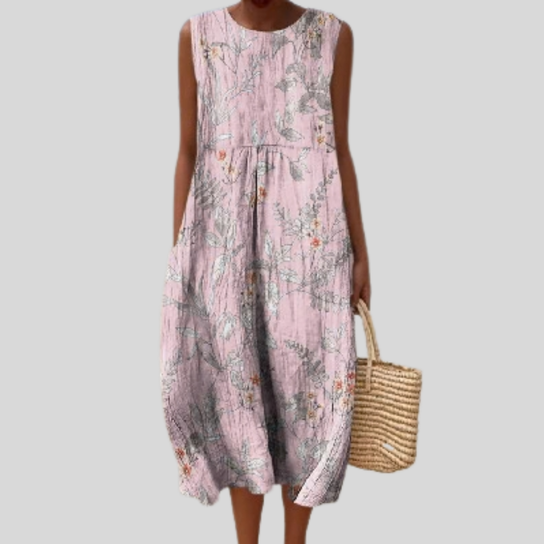 Robe Rose à Motif Aquarelle