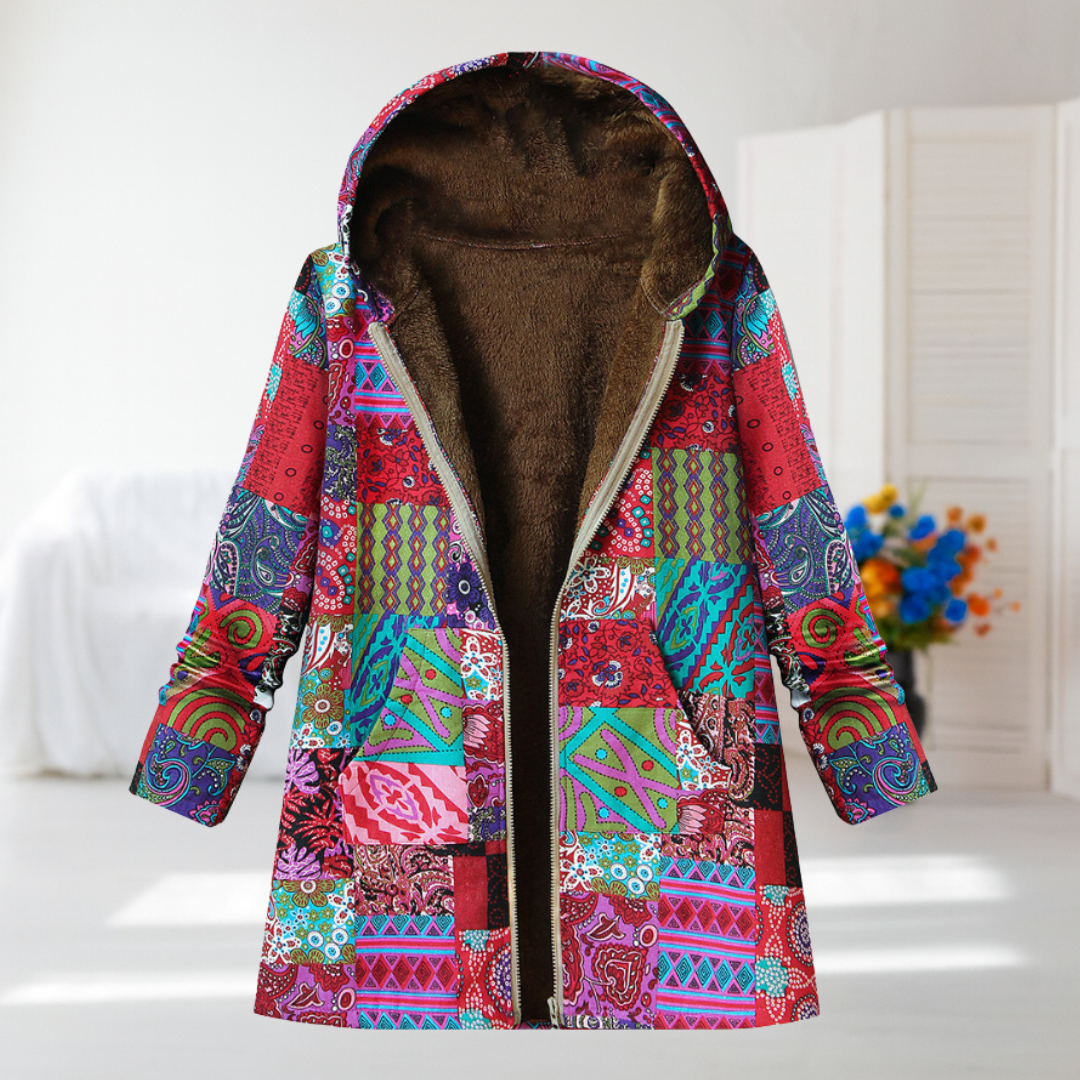 Sara | Manteau à Motif Patchwork Bohème