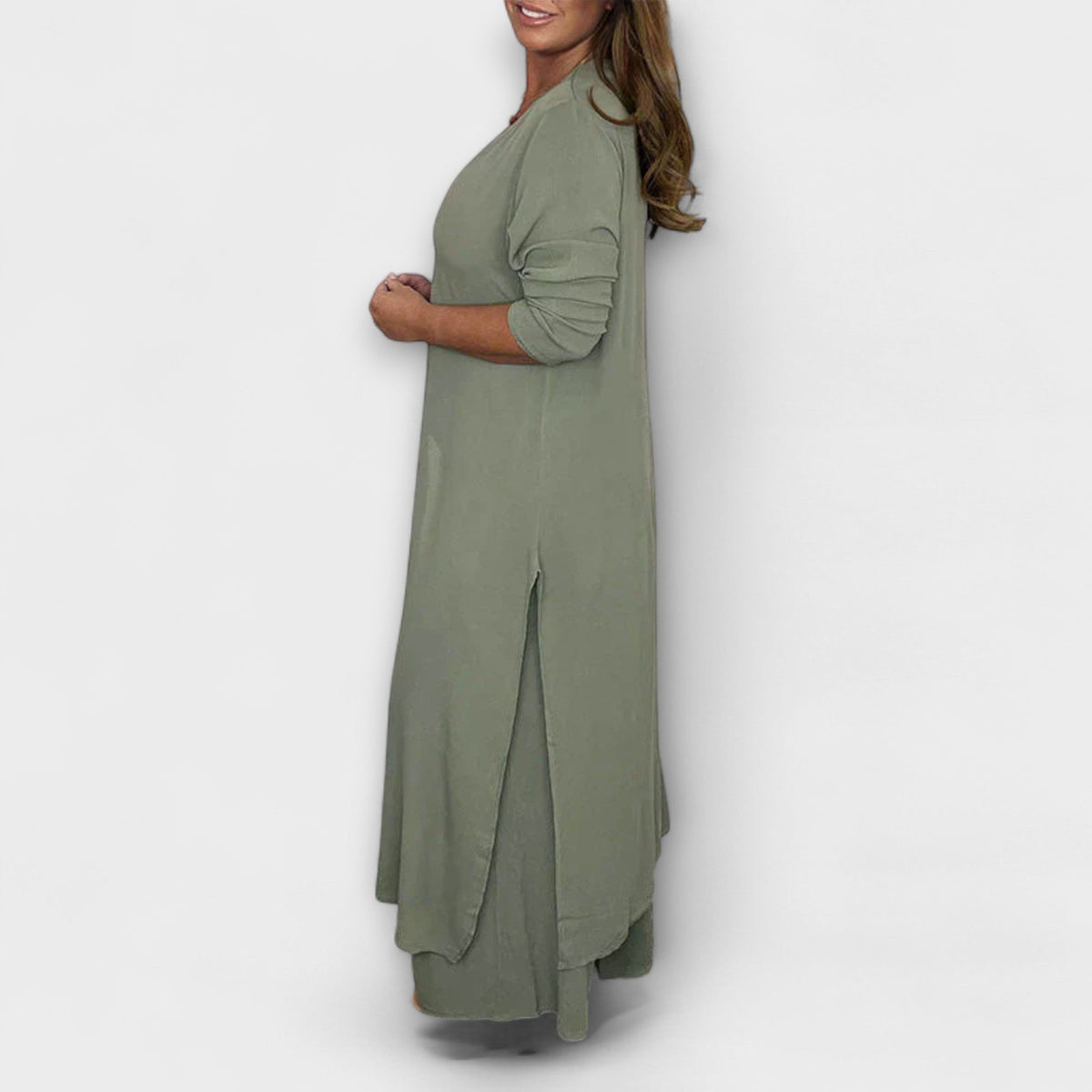 Ensemble Coordonné Élégant Vert Olive