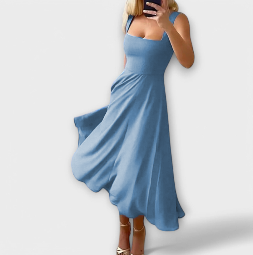 Robe Élégante Crème Sans Manches