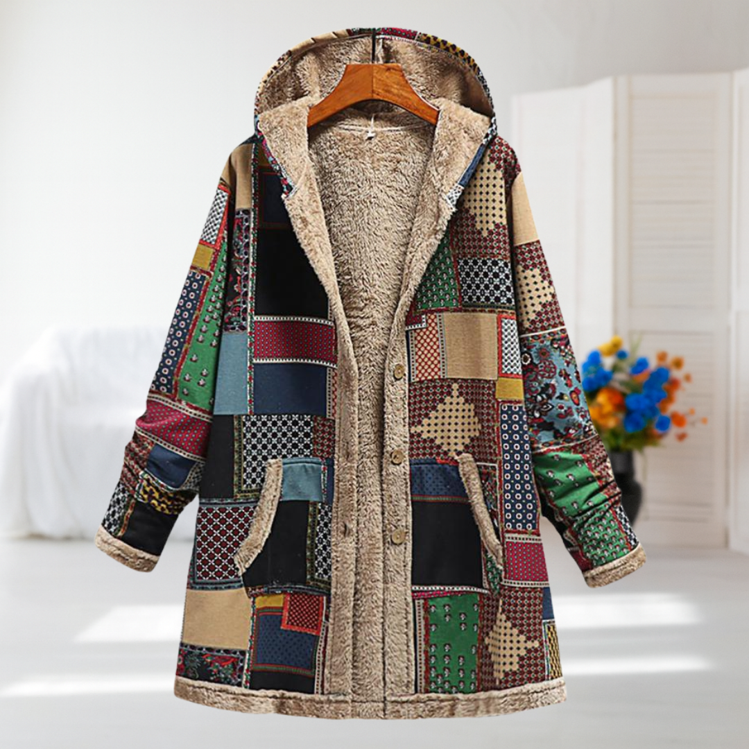 Camilla | Manteau à Motif Patchwork Géométrique