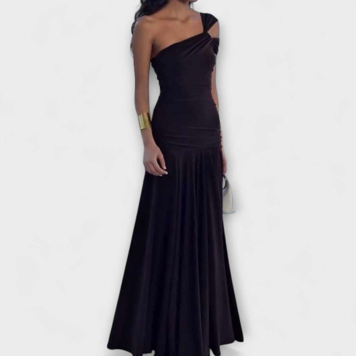 Margot - Robe Longue Noire Épaules Dénudées