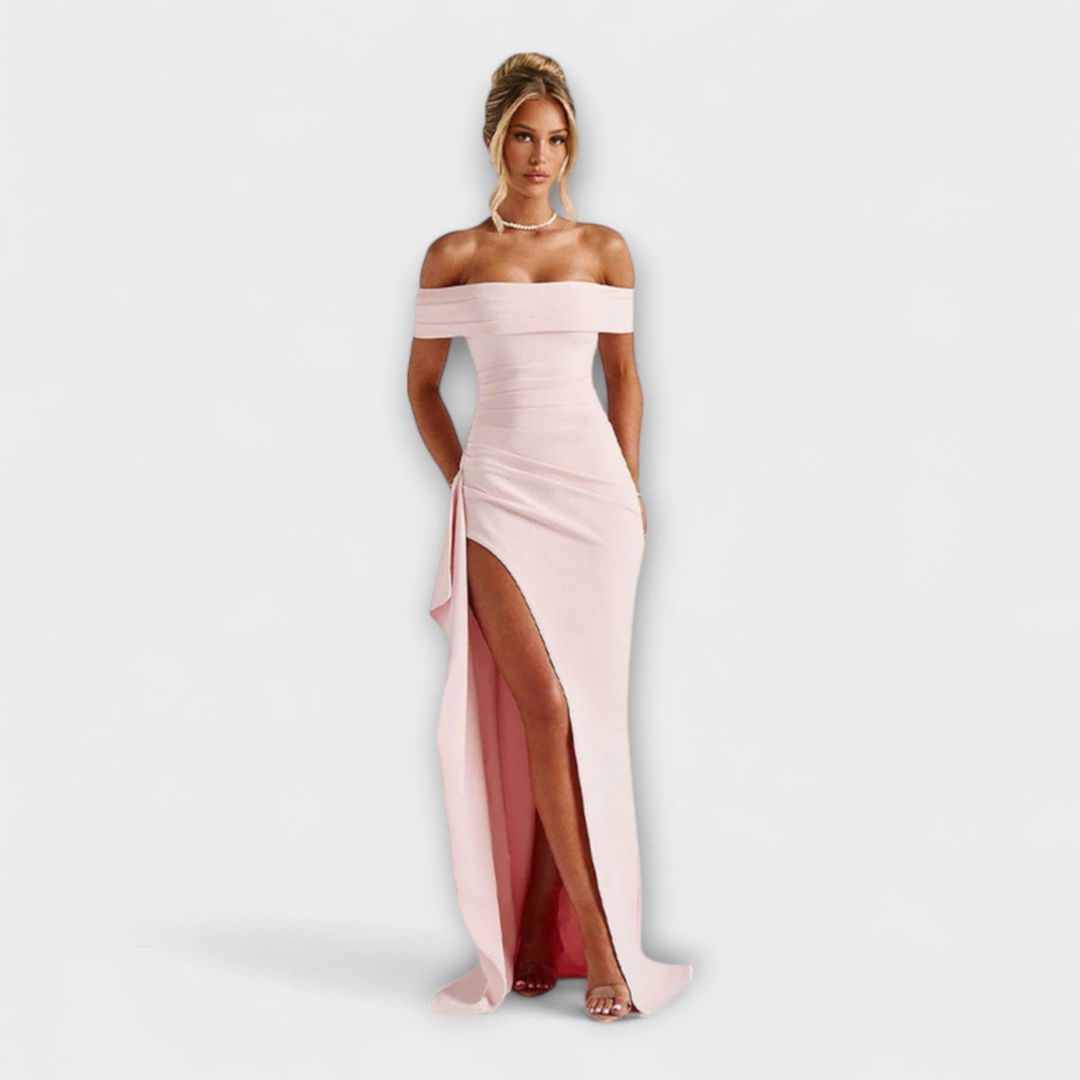Gretchen - Robe Longue Rose à Fente