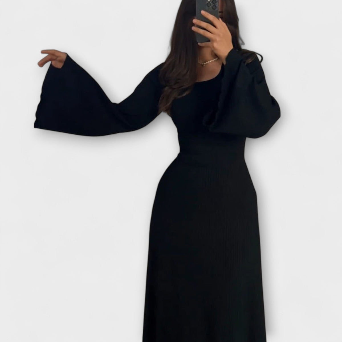 Jocelyn - Robe Tricotée Chic à Détail Taille
