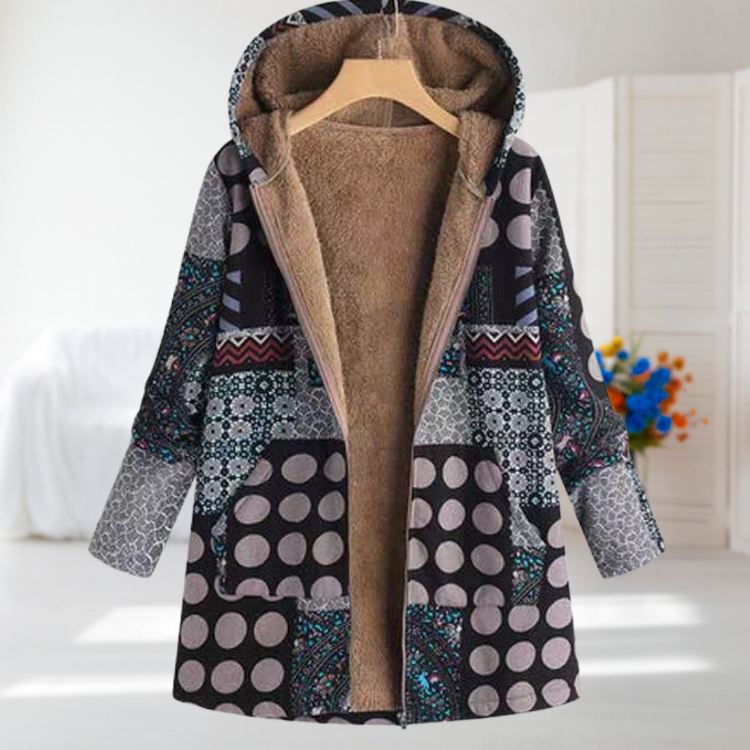 Ginevra | Manteau à Motif Patchwork à Pois