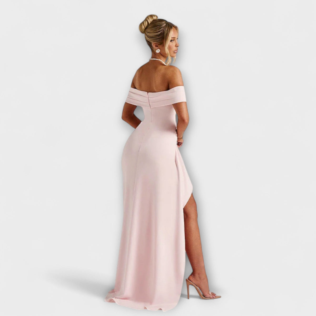 Gretchen - Robe Longue Rose à Fente