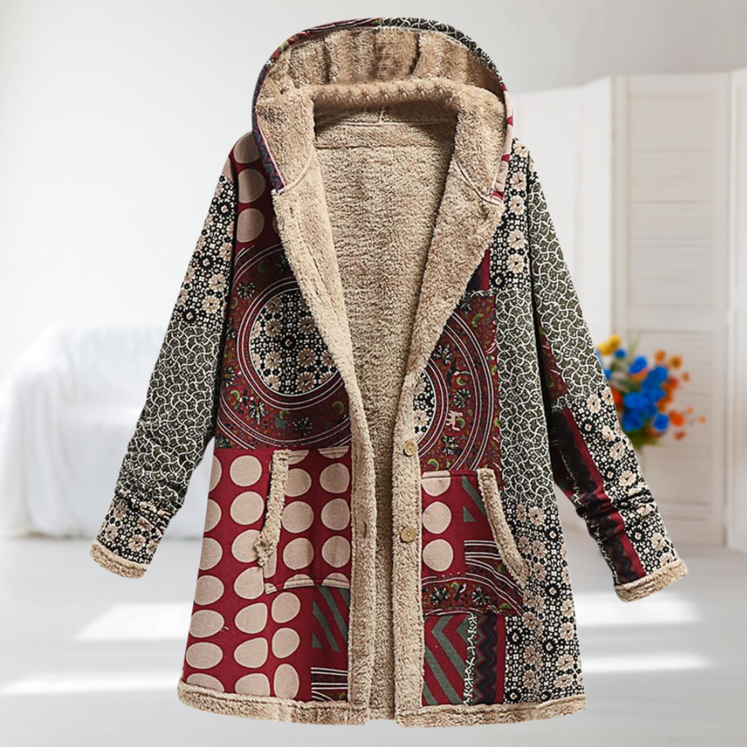Francesca | Manteau à Motif Patchwork Vintage