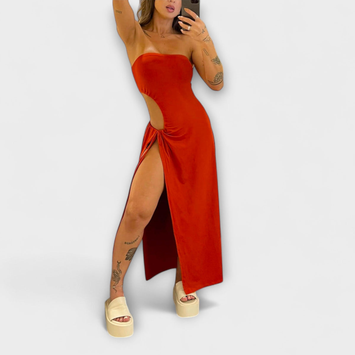 Winona - Robe Bodysuit Bandeau à Fentes Latérales