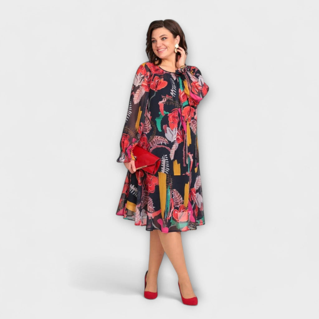 Caroline - Robe Grande Taille Élégante à Motif Floral