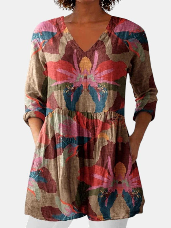 Sarah | Blouse Longue à Col en V