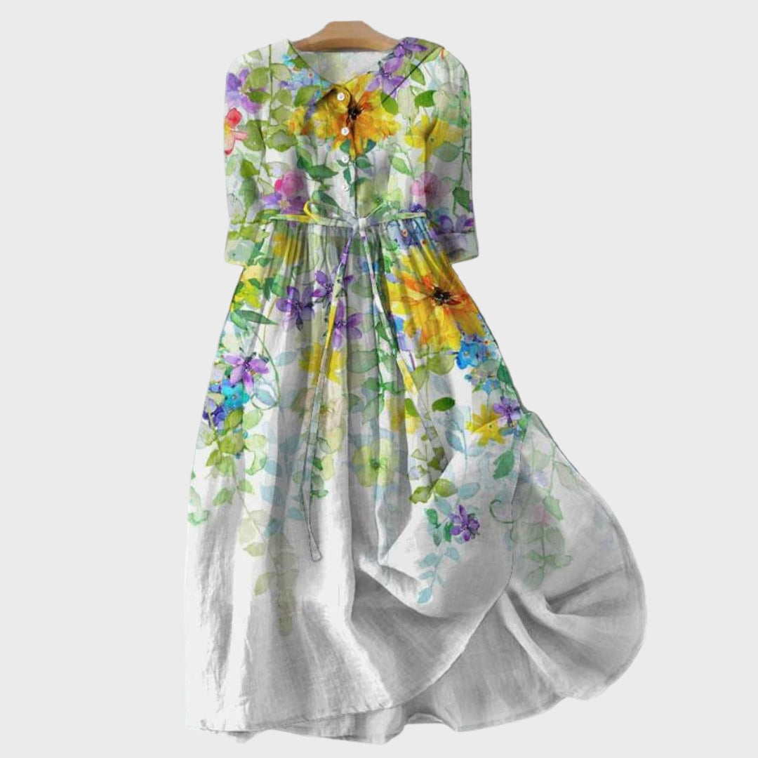 Robe Colorée à Fleurs Aquarelle