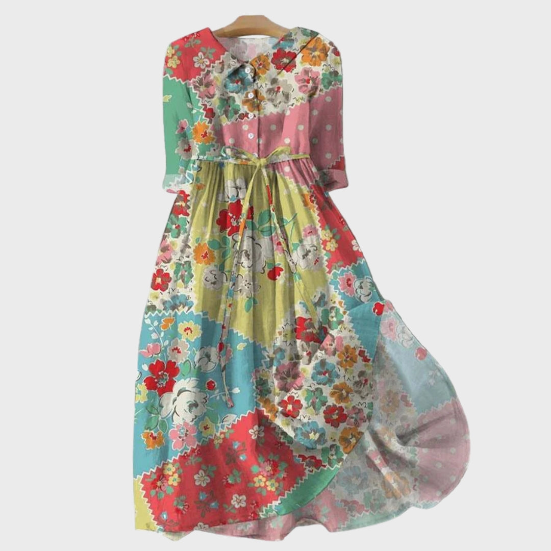 Robe Patchwork Fleurie Colorée