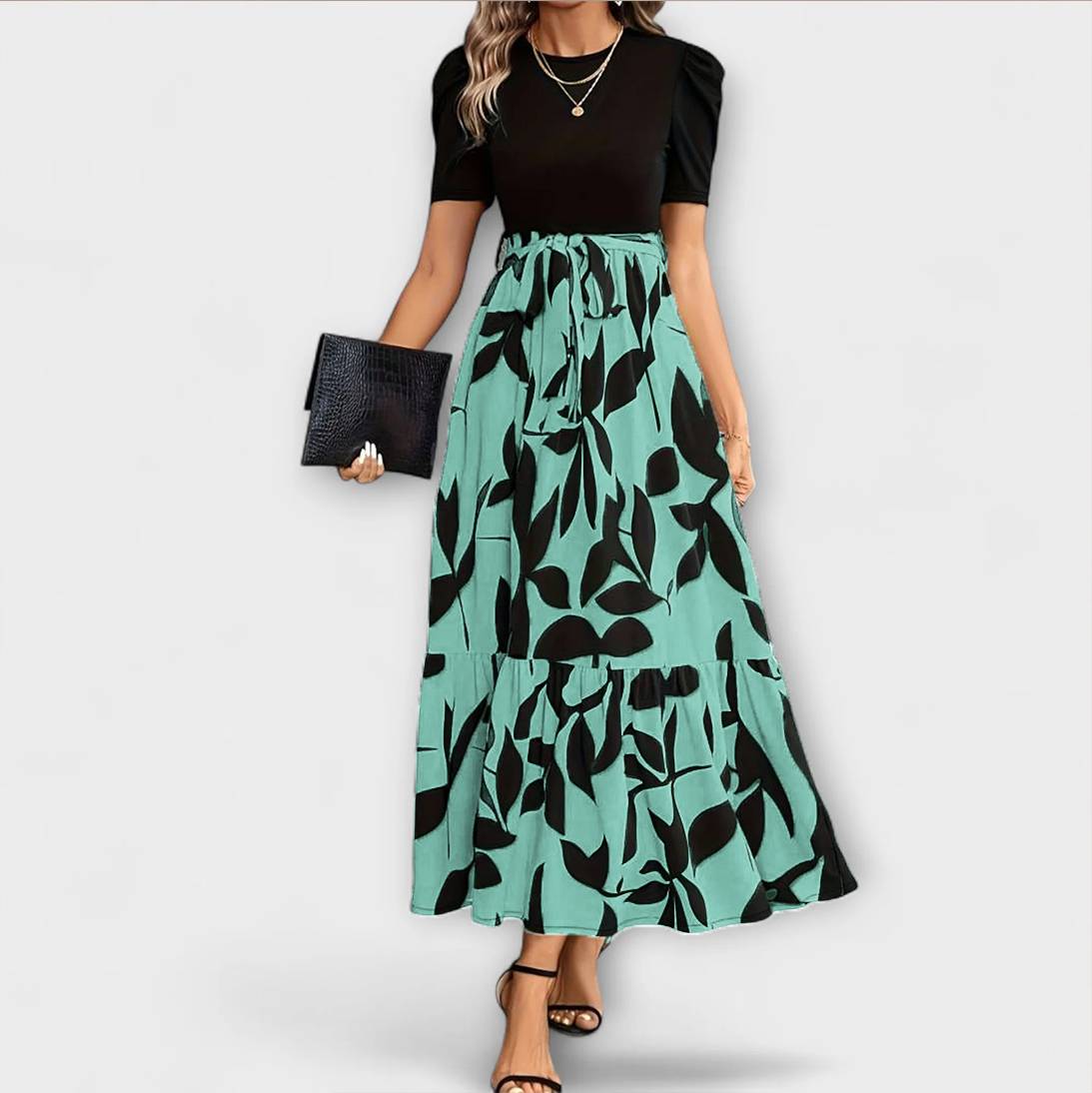 Luna - Robe d'Été Crème à Motif Floral