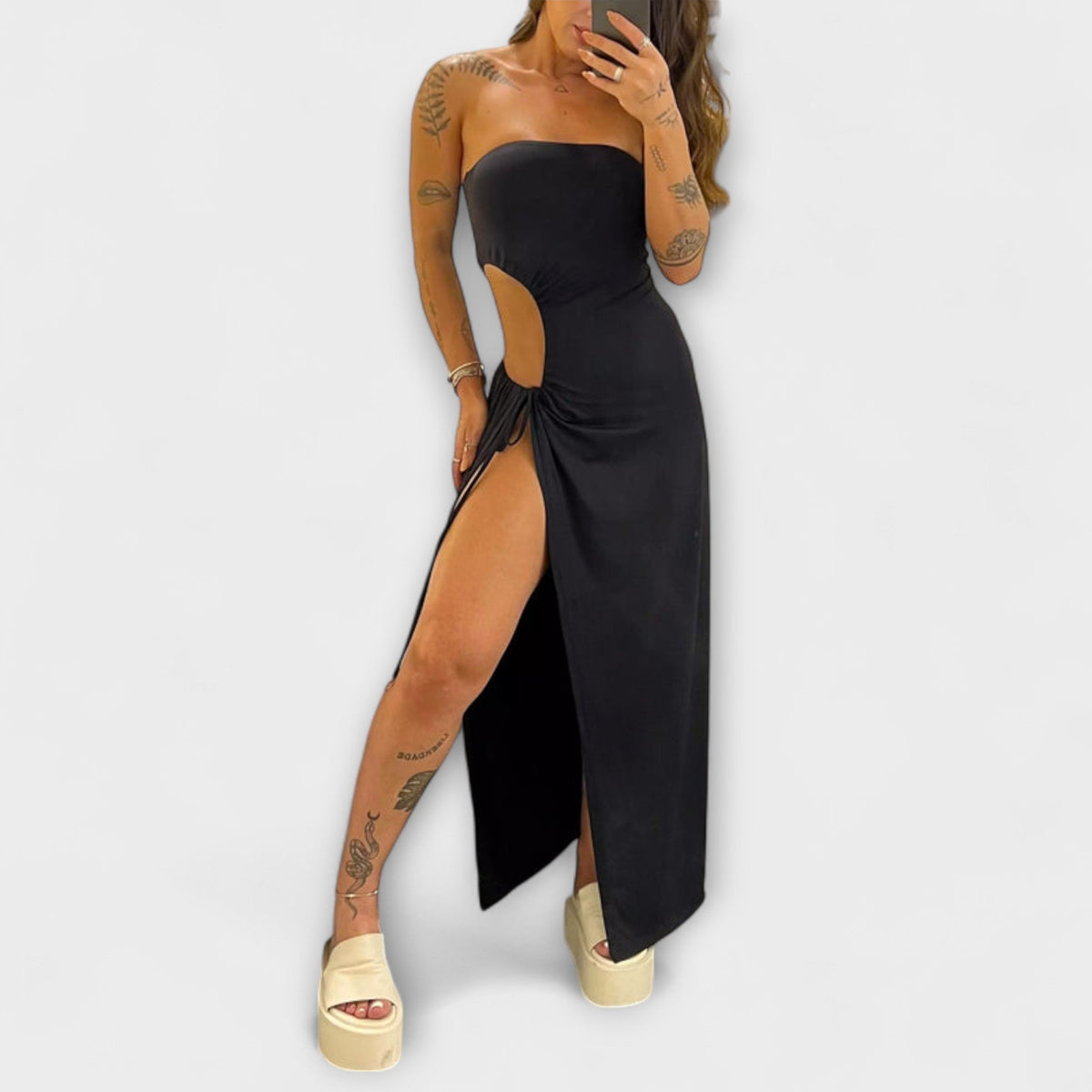 Winona - Robe Bodysuit Bandeau à Fentes Latérales