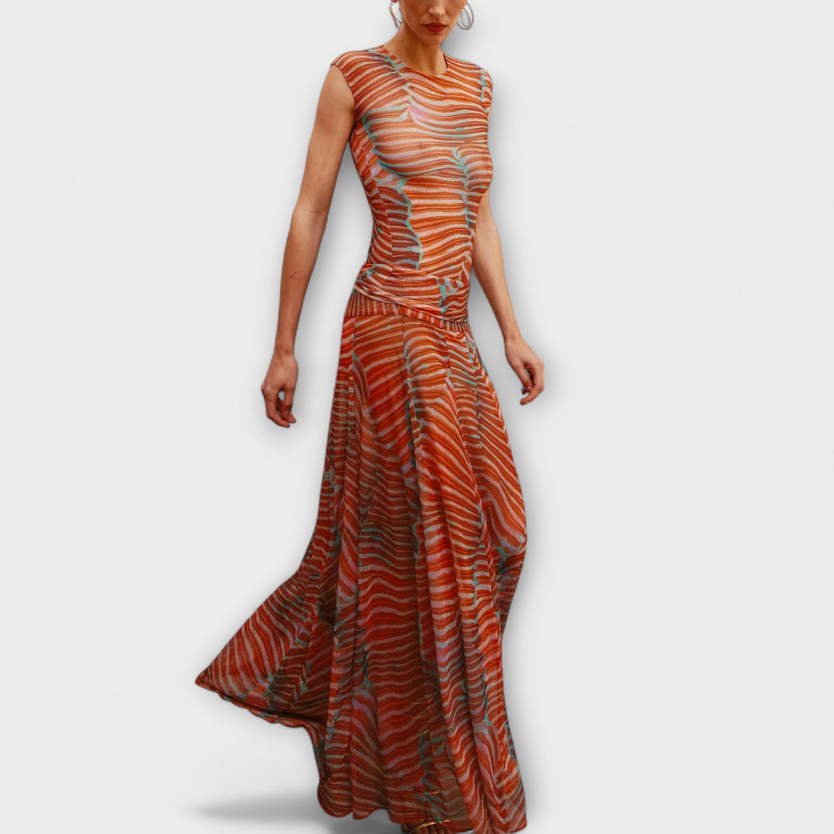 Phoenix - Ensemble Orange à Motif Vagues