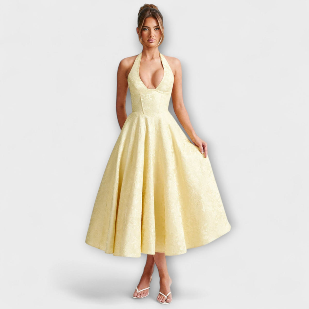 Catalina - Robe Midi Romantique Blanche