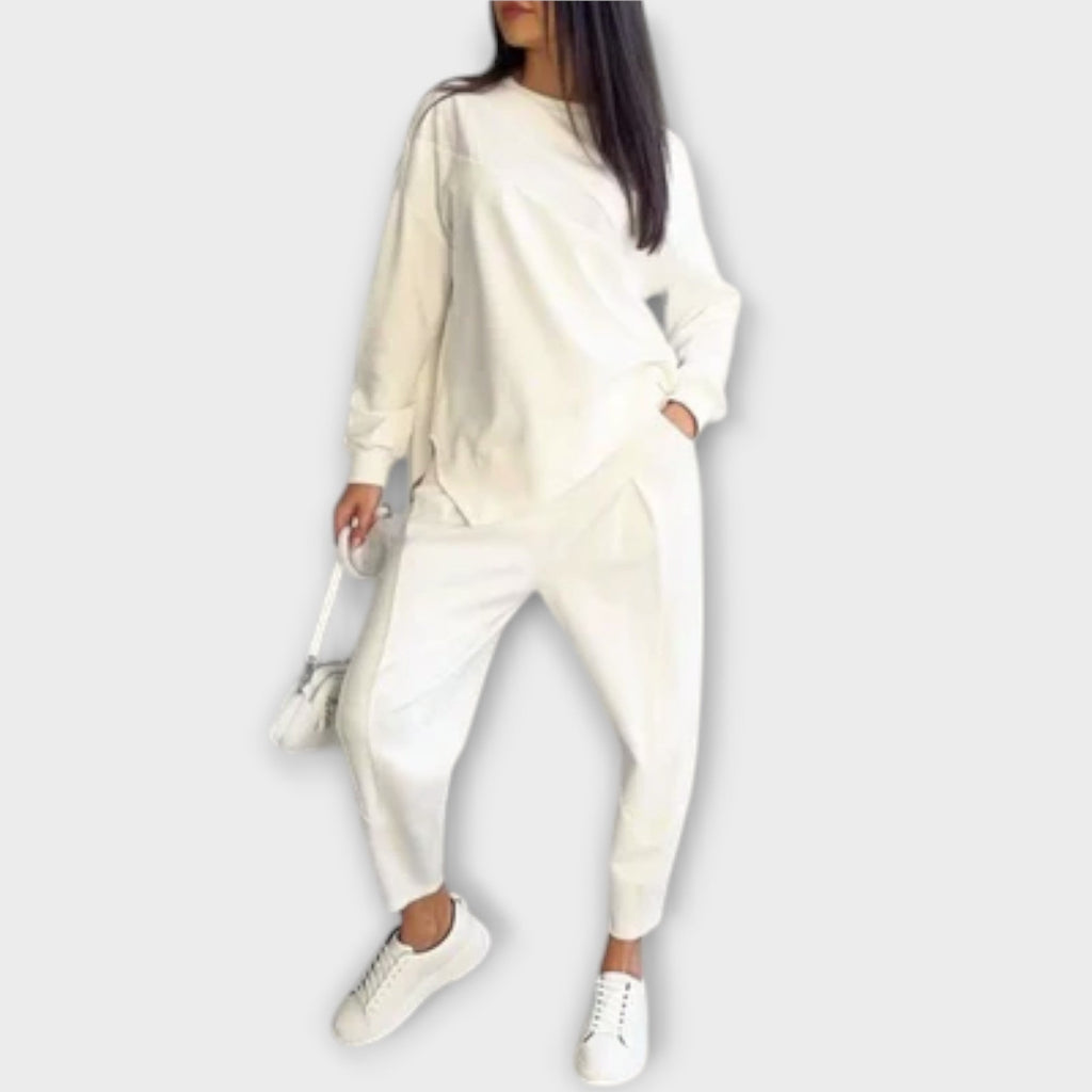 Audrey - Ensemble 2 Pièces Décontracté Blanc