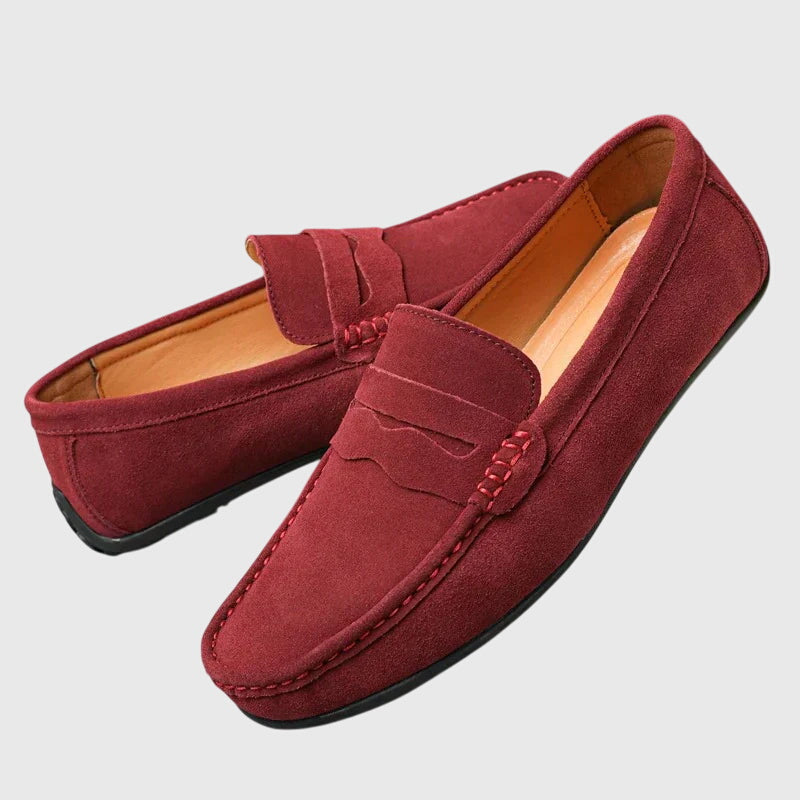 Roswitha - Mocassins en Daim Bordeaux
