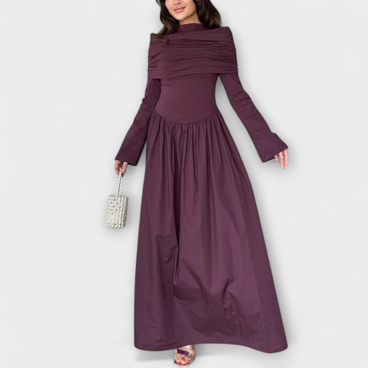 Jessica - Robe Plissée Décontractée Violette