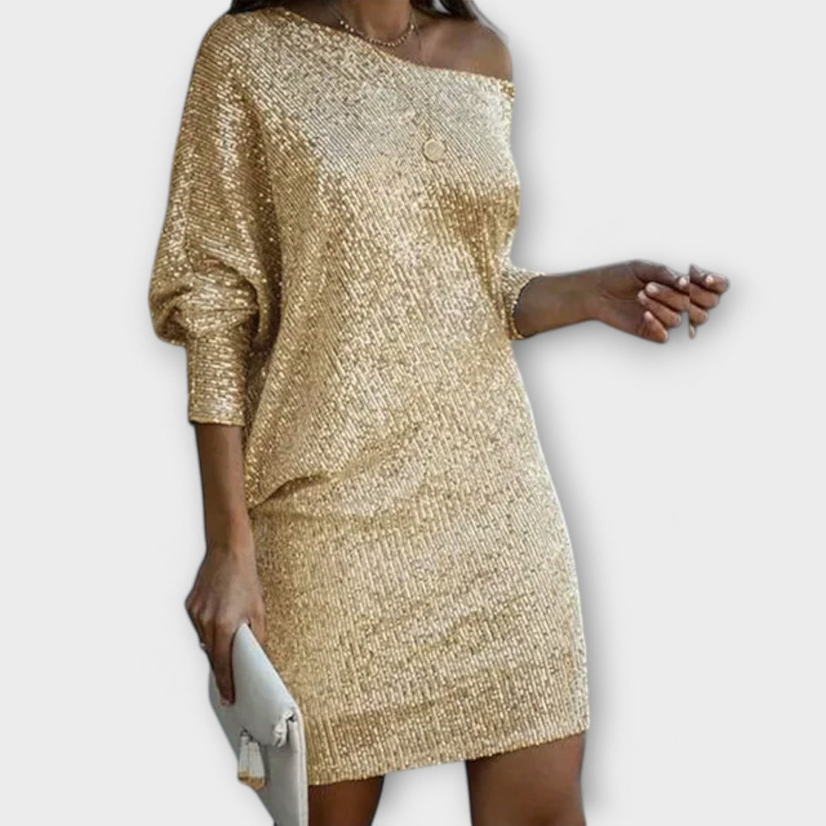 Robe de Soirée Dorée à Paillettes
