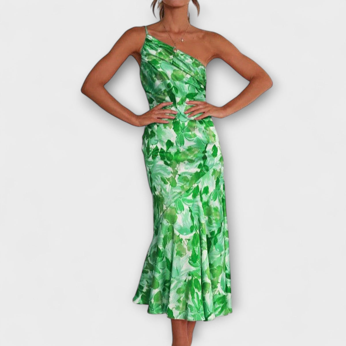 Tabea - Robe Asymétrique Rose à Imprimé Floral