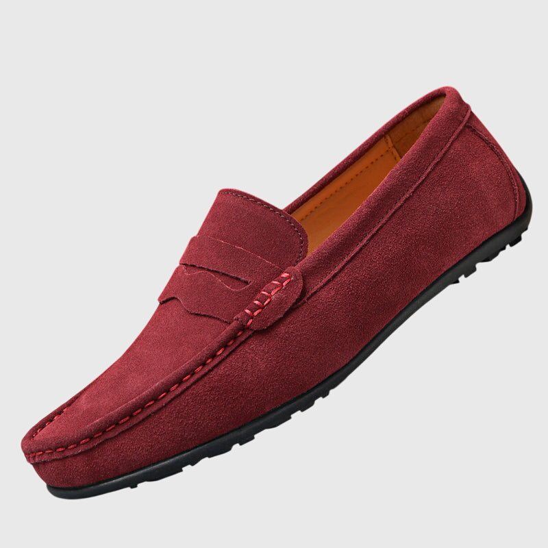 Roswitha - Mocassins en Daim Bordeaux