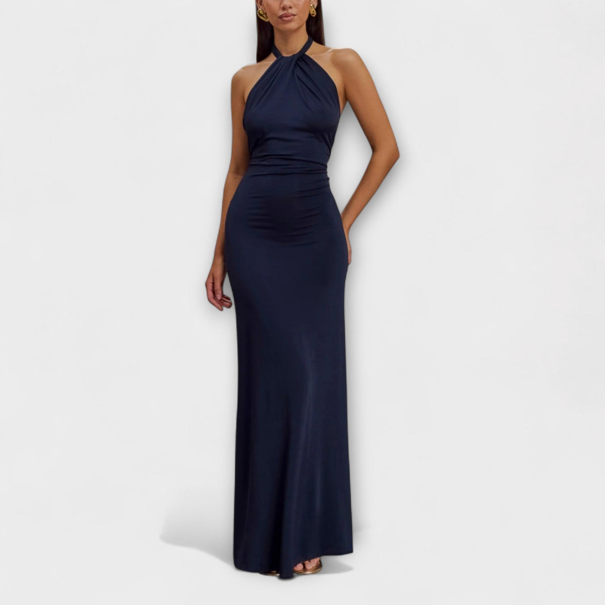 Lagune - Robe Longue Dos-Nu Vert Sauge