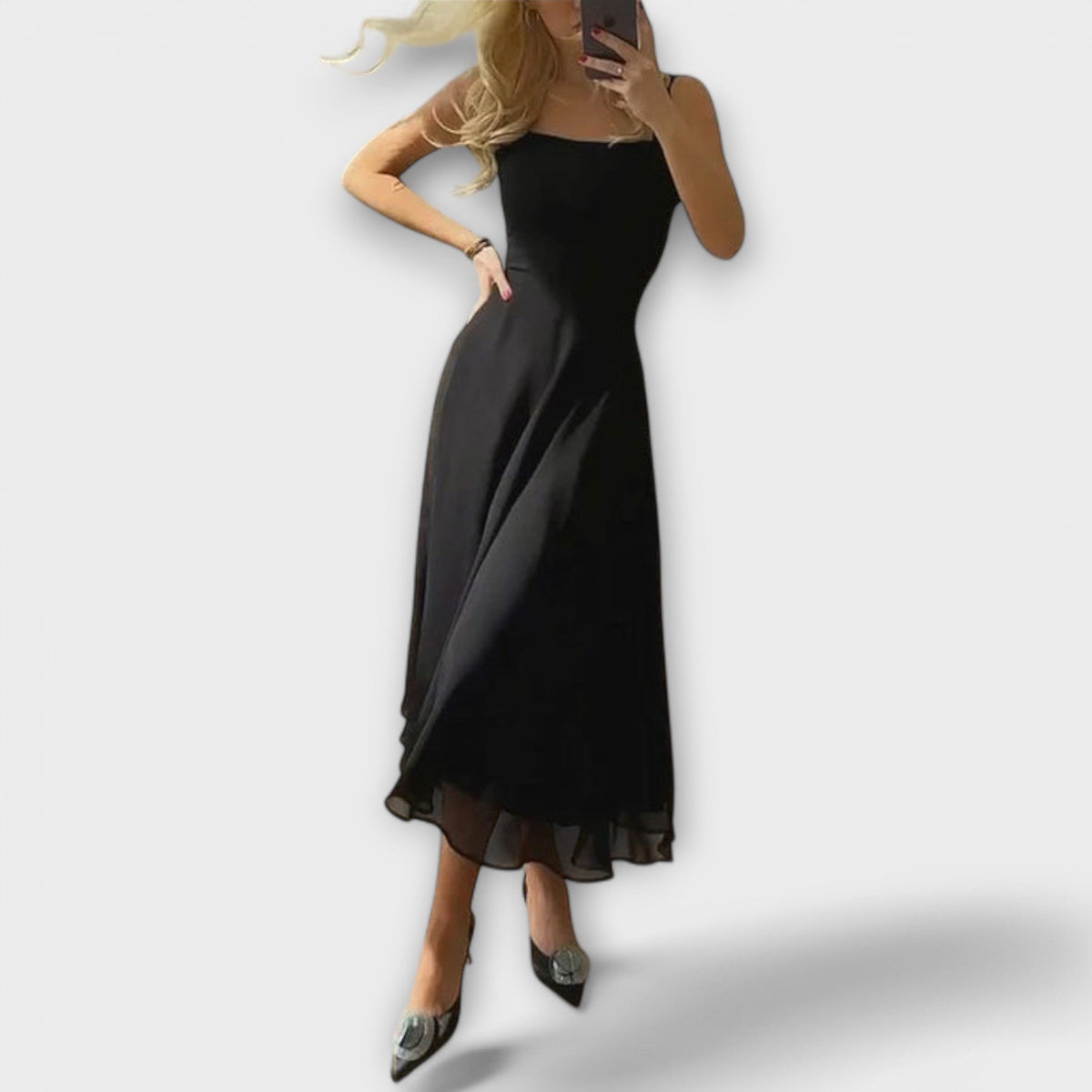 Robe Élégante Crème Sans Manches