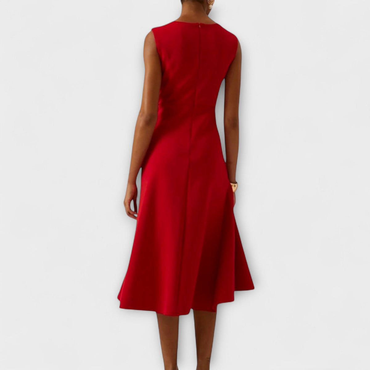 Juliette - Robe Midi Asymétrique Drapée Rouille