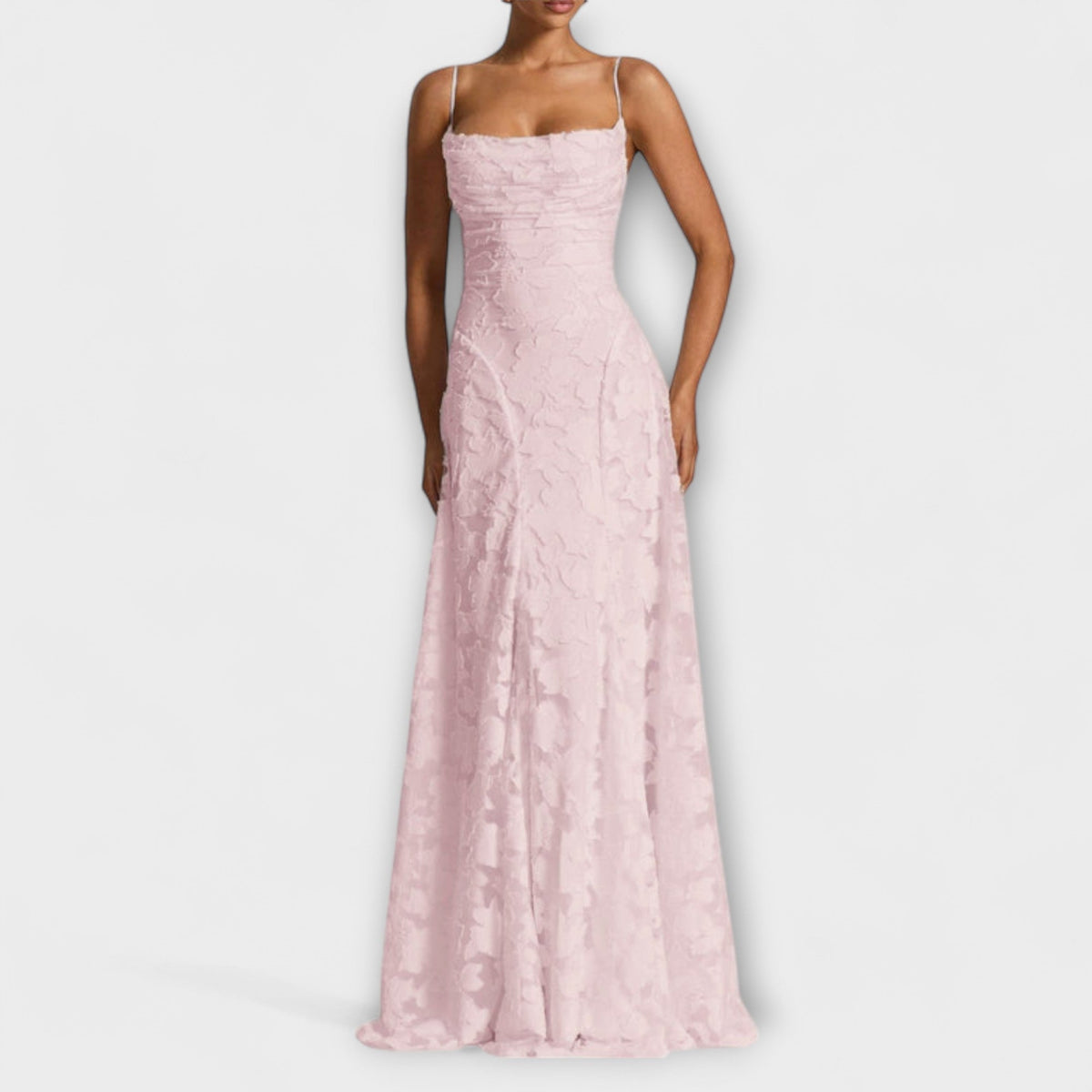 Emberly - Robe Longue Jacquard Blanche
