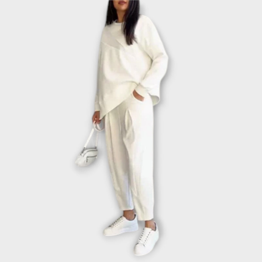 Audrey - Ensemble 2 Pièces Décontracté Blanc