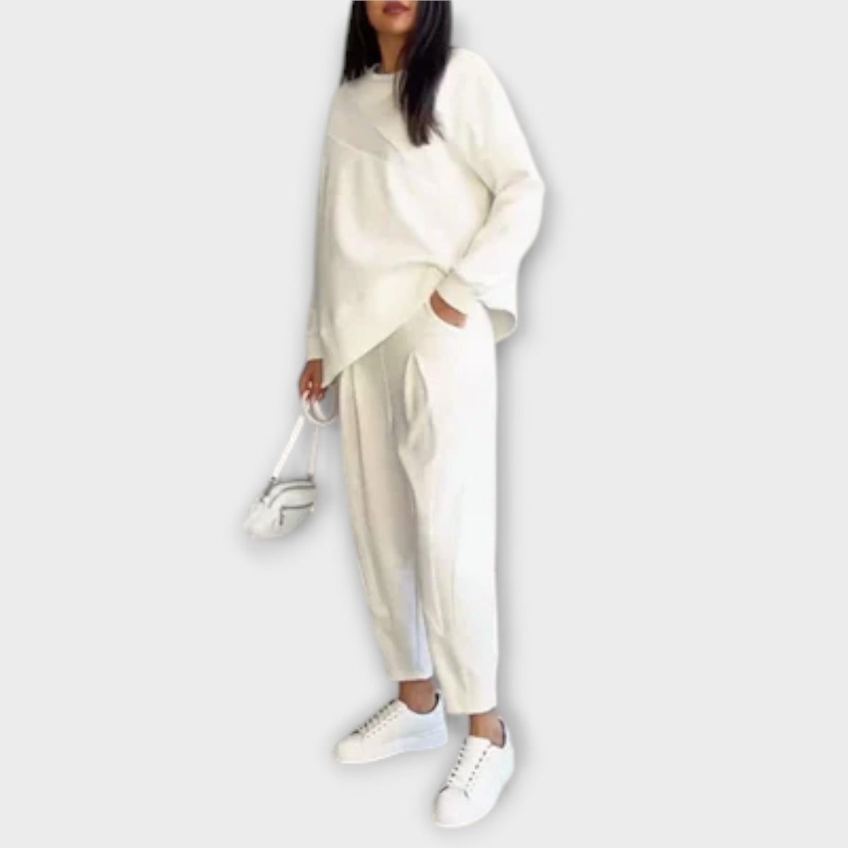 Audrey - Ensemble 2 Pièces Décontracté Blanc