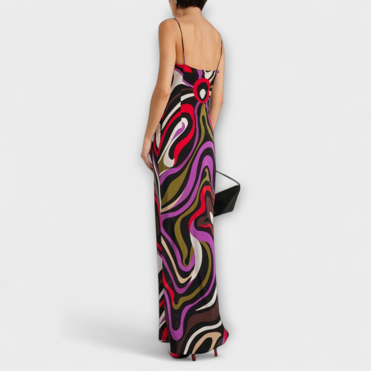 Daphne - Robe Longue Colorée Effet Marbré