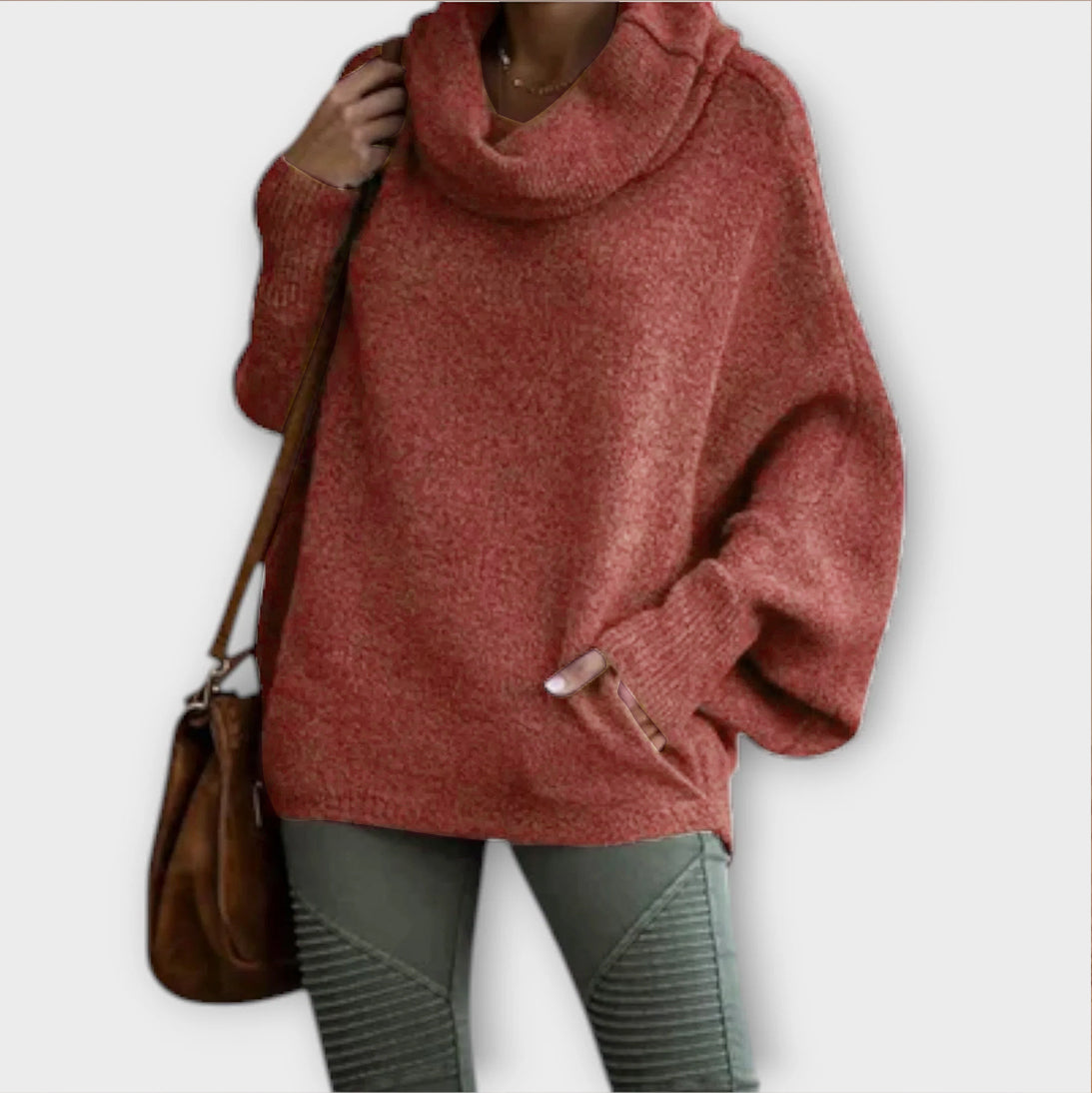Ulrike - Pull Col Roulé Élégant Beige