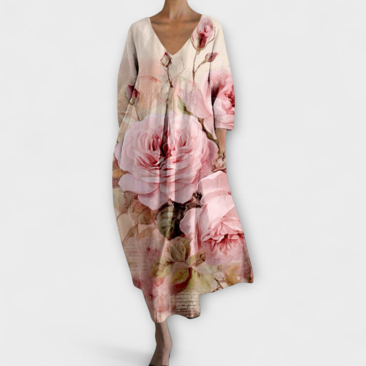 Fiona - Robe Longue Colorée à Col V