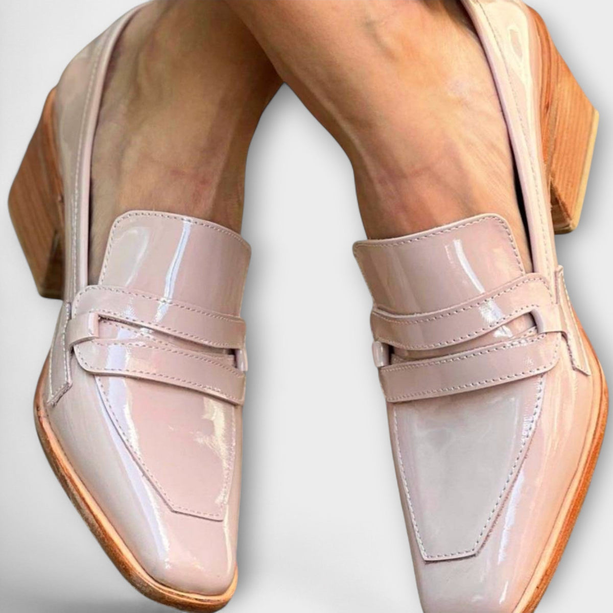 Elfriede - Mocassins Vernis Rosés