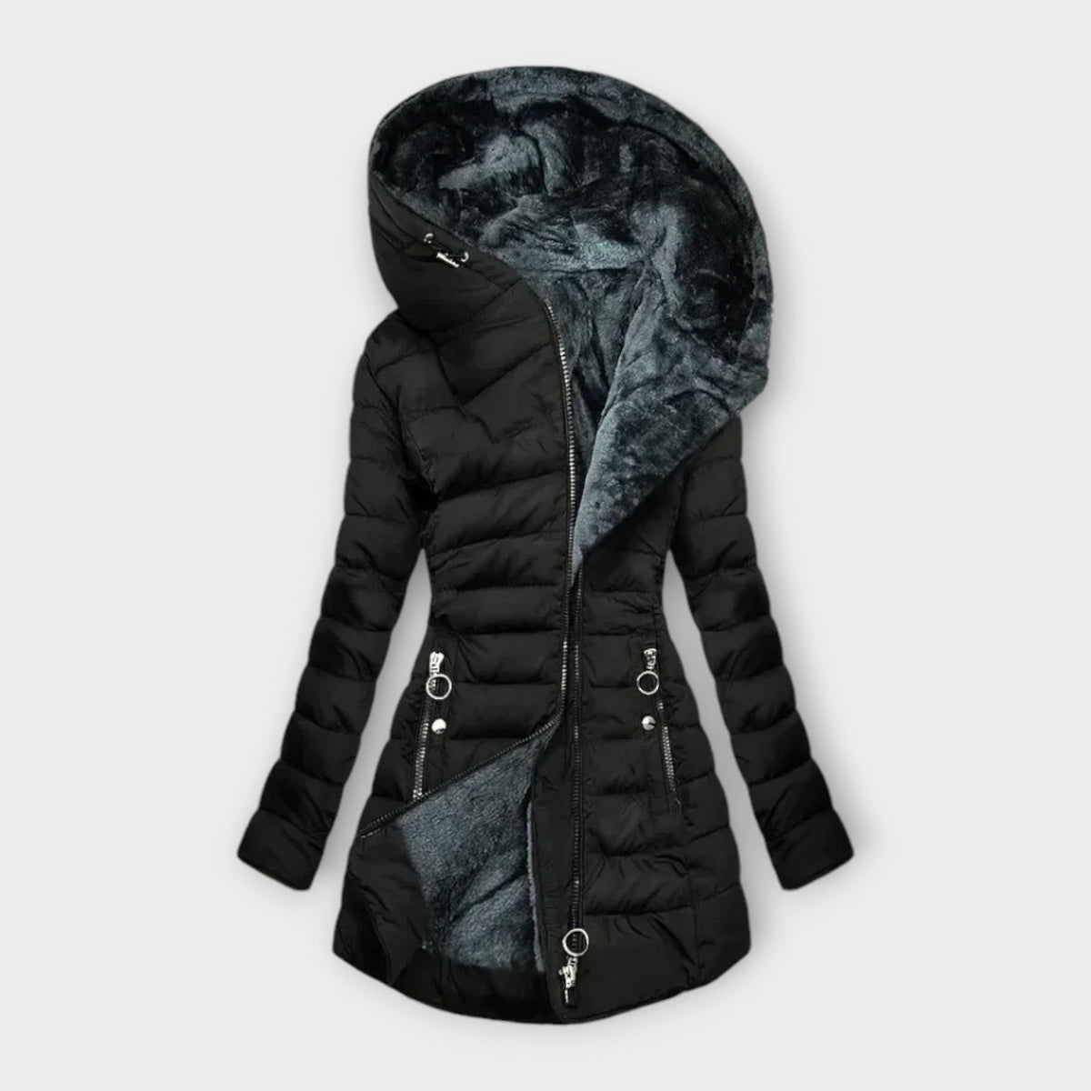 Kori - Manteau Douillet Vert Menthe à Capuche