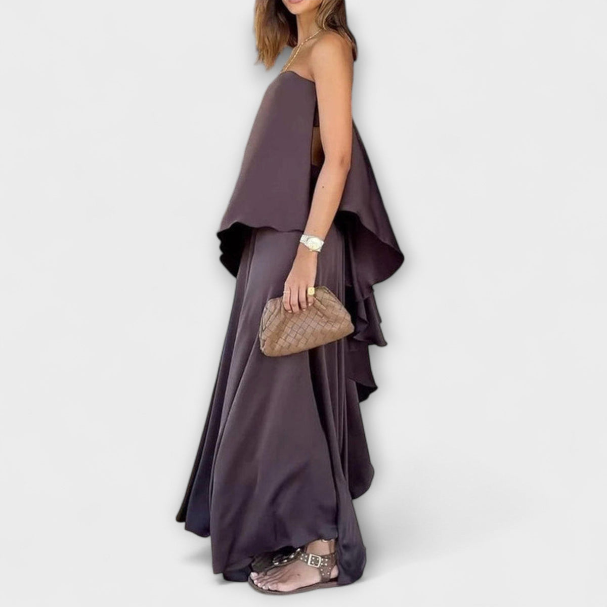 Ruby - Ensemble Gris avec Bandeau et Jupe