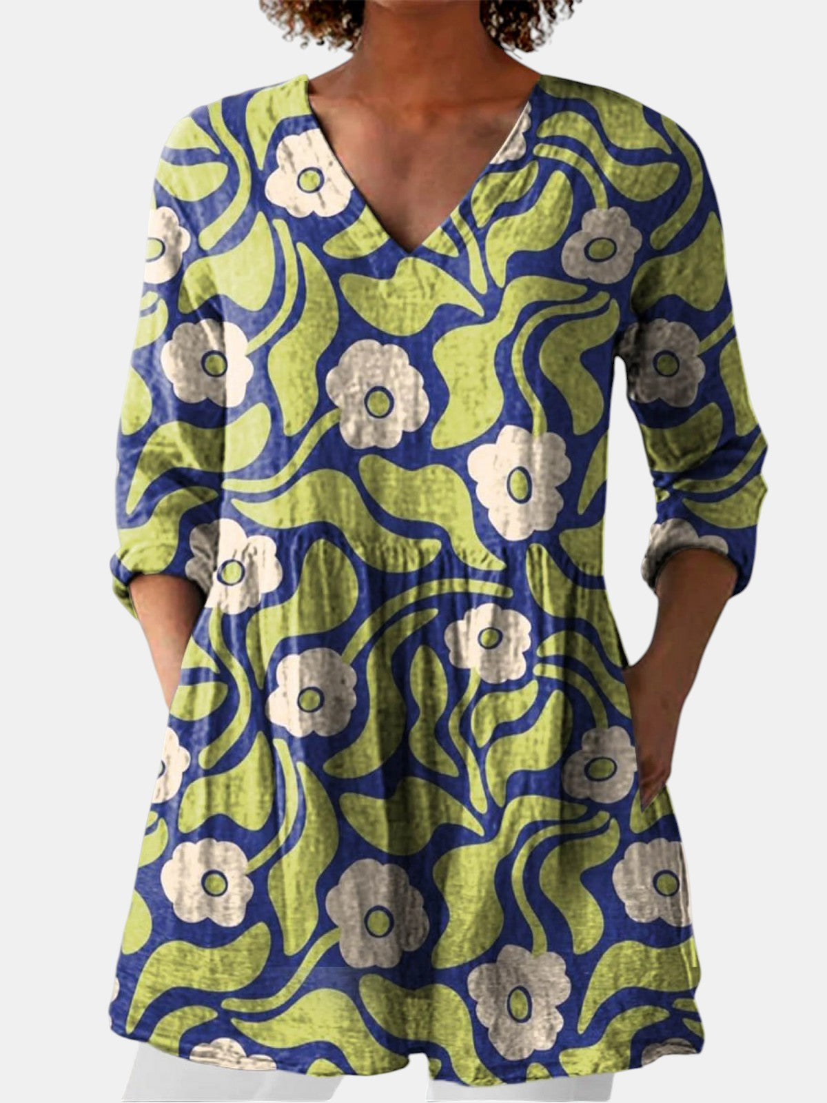 Elodie | Blouse Longue à Col en V