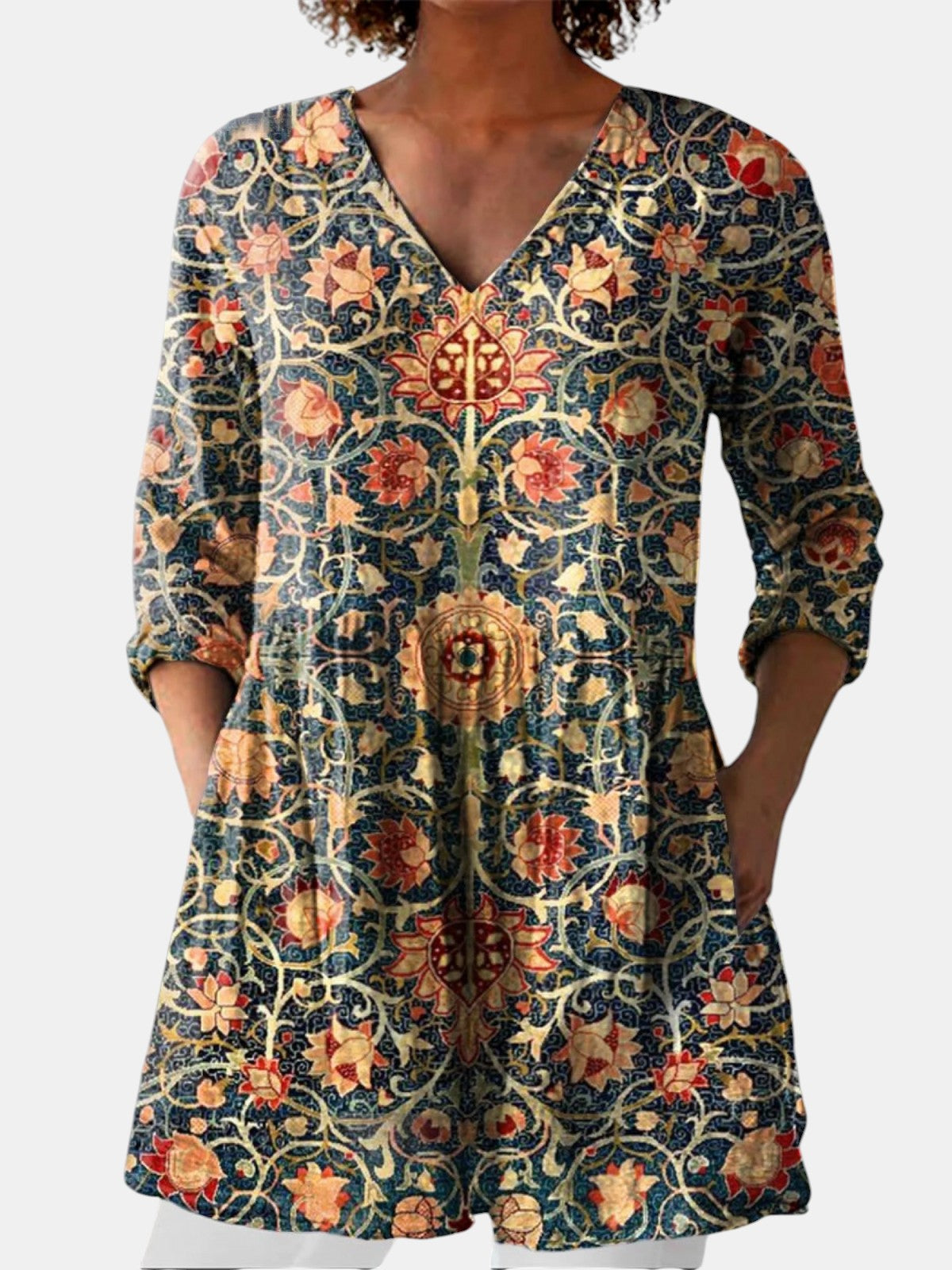 Celine | Blouse Longue à Col en V