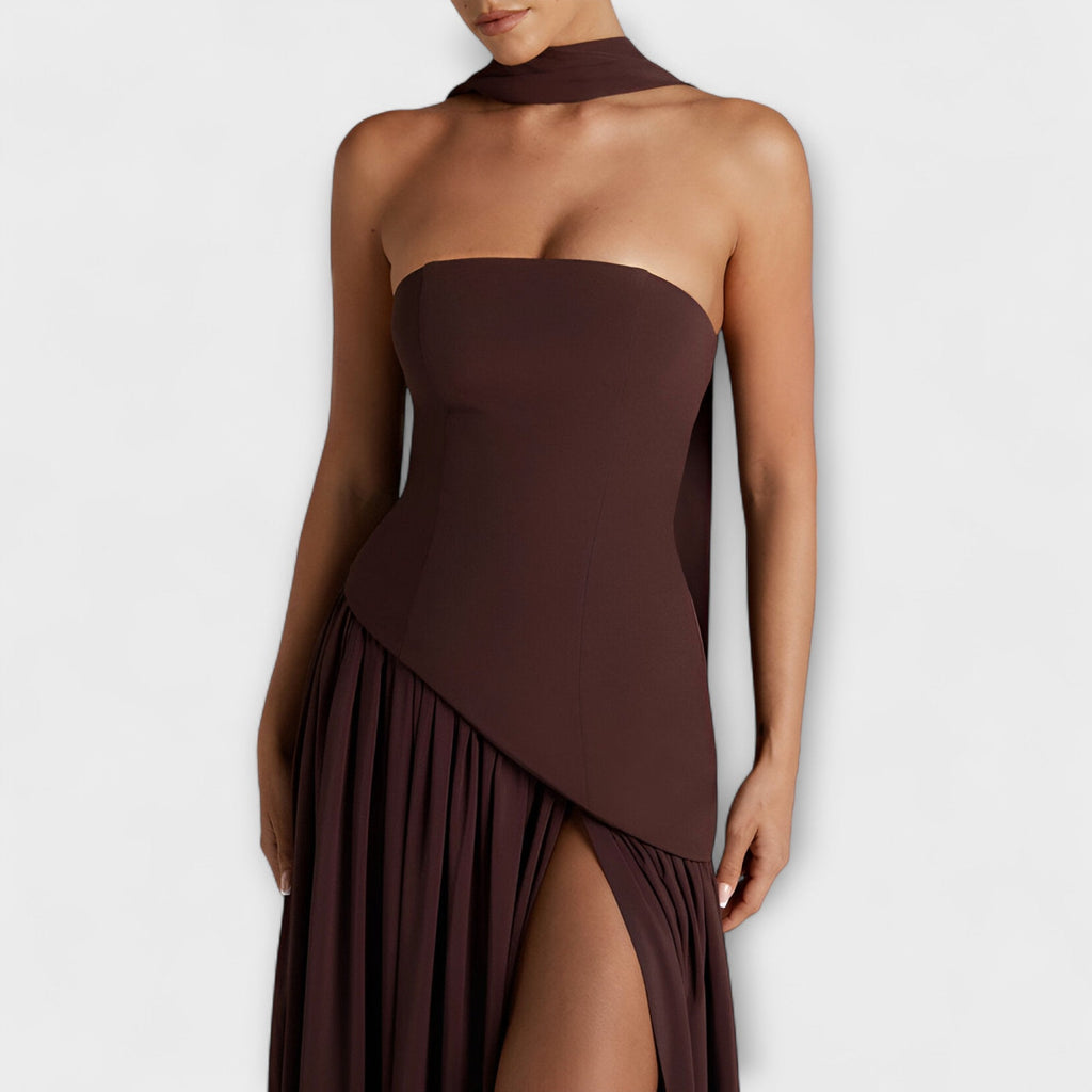 Tessa - Robe Longue Jaune à Fente